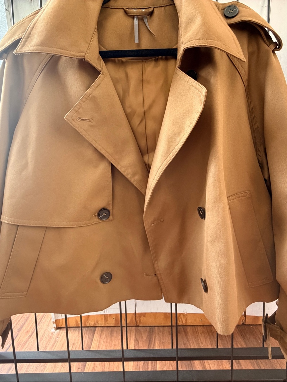By Anthropologie Crop Trench Coat